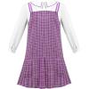 Sunny Fashion Girls Dress Pink Flower Long Sleeve Cotton Casual Dress Size 4-8(Purple Plaid)
