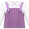 Sunny Fashion Girls Dress Pink Flower Long Sleeve Cotton Casual Dress Size 4-8(Purple Plaid)