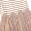 Sunny Fashion Girls Dress Pink Sequin Wedding Hi-Low Tulle Skirt Tutu Flutter Sleeve(Beige Brown)