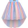 Sunny Fashion Girls Dress Pink Sequin Wedding Hi-Low Tulle Skirt Tutu Flutter Sleeve(Blue)