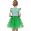 Sunny Fashion Girls Dress Pink Sequin Wedding Hi-Low Tulle Skirt Tutu Flutter Sleeve(Green)