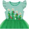 Sunny Fashion Girls Dress Pink Sequin Wedding Hi-Low Tulle Skirt Tutu Flutter Sleeve(Green)