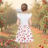 Sunny Fashion Girls Dress Pink Sequin Wedding Hi-Low Tulle Skirt Tutu Flutter Sleeve(Red Apple)