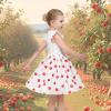 Sunny Fashion Girls Dress Pink Sequin Wedding Hi-Low Tulle Skirt Tutu Flutter Sleeve(Red Apple)