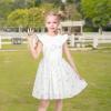 Sunny Fashion Girls Dress Pink Sequin Wedding Hi-Low Tulle Skirt Tutu Flutter Sleeve(White Star)
