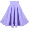 Sunny Fashion Girls Dress Pink Solid A-line Vintage Puff Sleeve Spring Summer(Purple)