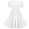 Sunny Fashion Girls Dress Pink Solid A-line Vintage Puff Sleeve Spring Summer(White)