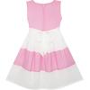 Sunny Fashion Girls Dress Pleated Collar Color Block Chiffon Size 7-16