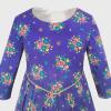 Sunny Fashion Girls Dress Purple Flower 3/4 Sleeve Princess Party Dress