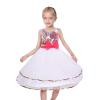 Sunny Fashion Girls Dress Purple Flower White Tulle Pleated Wedding Party(Floral White)