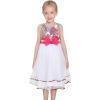 Sunny Fashion Girls Dress Purple Flower White Tulle Pleated Wedding Party(Floral White)