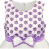 Sunny Fashion Girls Dress Purple Flower White Tulle Pleated Wedding Party(White and Purple)