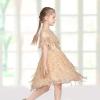 Sunny Fashion Girls Dress Purple Off Shoulder Hi-Low Skirt Bridesmaid Size 7-14(Beige)