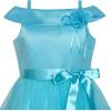 Sunny Fashion Girls Dress Purple Off Shoulder Hi-Low Skirt Bridesmaid Size 7-14(Blue)