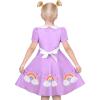 Sunny Fashion Girls Dress Purple Rainbow White Collar Casual Birthday Size 5-10(Purple Rainbow)