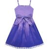 Sunny Fashion Girls Dress Purple Shinning Tank White Flower Trimmed Party