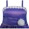 Sunny Fashion Girls Dress Purple Shinning Tank White Flower Trimmed Party