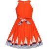 Sunny Fashion Girls Dress Red Flower Halter Flare Dress Princess Size 5-14