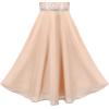 Sunny Fashion Girls Dress Rhinestone Chiffon Bridesmaid Dance Ball Maxi Gown(Beige)