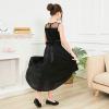 Sunny Fashion Girls Dress Rhinestone Chiffon Bridesmaid Dance Ball Maxi Gown(Black)