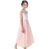 Sunny Fashion Girls Dress Rhinestone Chiffon Bridesmaid Dance Ball Maxi Gown(Blush Pink)