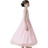 Sunny Fashion Girls Dress Rhinestone Chiffon Bridesmaid Dance Ball Maxi Gown(Blush Pink)