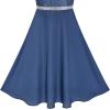 Sunny Fashion Girls Dress Rhinestone Chiffon Bridesmaid Dance Ball Maxi Gown(Classic Blue)