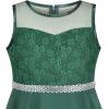 Sunny Fashion Girls Dress Rhinestone Chiffon Bridesmaid Dance Ball Maxi Gown(Green)