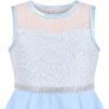 Sunny Fashion Girls Dress Rhinestone Chiffon Bridesmaid Dance Ball Maxi Gown(Ice Blue)
