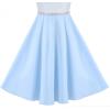 Sunny Fashion Girls Dress Rhinestone Chiffon Bridesmaid Dance Ball Maxi Gown(Ice Blue)