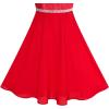 Sunny Fashion Girls Dress Rhinestone Chiffon Bridesmaid Dance Ball Maxi Gown(Red)