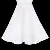 Sunny Fashion Girls Dress Rhinestone Chiffon Bridesmaid Dance Ball Maxi Gown(White)