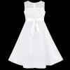 Sunny Fashion Girls Dress Rhinestone Chiffon Bridesmaid Dance Ball Maxi Gown(White)