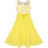 Sunny Fashion Girls Dress Rhinestone Chiffon Bridesmaid Dance Ball Maxi Gown(Yellow)