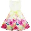 Sunny Fashion Girls Dress Rose Flower Print Embroidery Purple(Light Yellow)