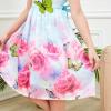 Sunny Fashion Girls Dress Rose Flower Print Embroidery Purple(Multi-color)