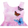 Sunny Fashion Girls Dress Rose Flower Print Embroidery Purple(Purple)