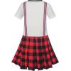 Sunny Fashion Girls Dress School Black White Check Suspender Skirt Size 4-10