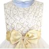 Sunny Fashion Girls Dress Shinning Sequins Beige Tulle Layers Wedding Pageant(Champagne 4)