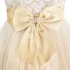 Sunny Fashion Girls Dress Shinning Sequins Beige Tulle Layers Wedding Pageant(Champagne 4)