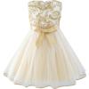 Sunny Fashion Girls Dress Shinning Sequins Beige Tulle Layers Wedding Pageant(Champagne)