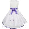 Sunny Fashion Girls Dress Shinning Sequins Beige Tulle Layers Wedding Pageant(Purple)
