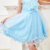 Sunny Fashion Girls Dress Shinning Sequins Beige Tulle Layers Wedding Pageant(Sky Blue)