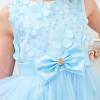 Sunny Fashion Girls Dress Shinning Sequins Beige Tulle Layers Wedding Pageant(Sky Blue)