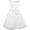 Sunny Fashion Girls Dress Shinning Sequins Beige Tulle Layers Wedding Pageant(White)