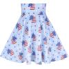 Sunny Fashion Girls Dress Short Sleeve Casual Summer Sundress(Blue Flag)