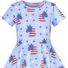 Sunny Fashion Girls Dress Short Sleeve Casual Summer Sundress(Blue Flag)