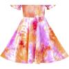 Sunny Fashion Girls Dress Short Sleeve Casual Summer Sundress(Purple Tie Dye)