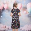 Sunny Fashion Girls Dress Short Sleeve Casual Summer Sundress(Rainbow Polka Dot)