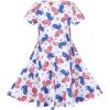 Sunny Fashion Girls Dress Short Sleeve Casual Summer Sundress(White)